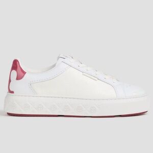 Tory Burch White and Red Ladybug Sneakers